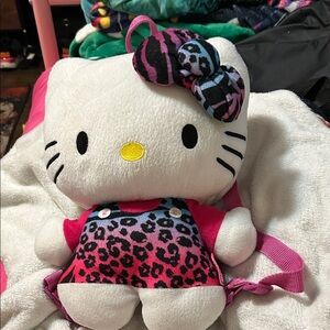 Hello Kitty Plush Toy with Pink and Black Leopard Print